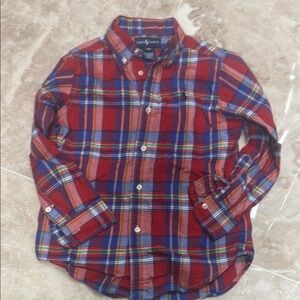 Ralph Lauren Red and Blue Plaid Button Down Shirt